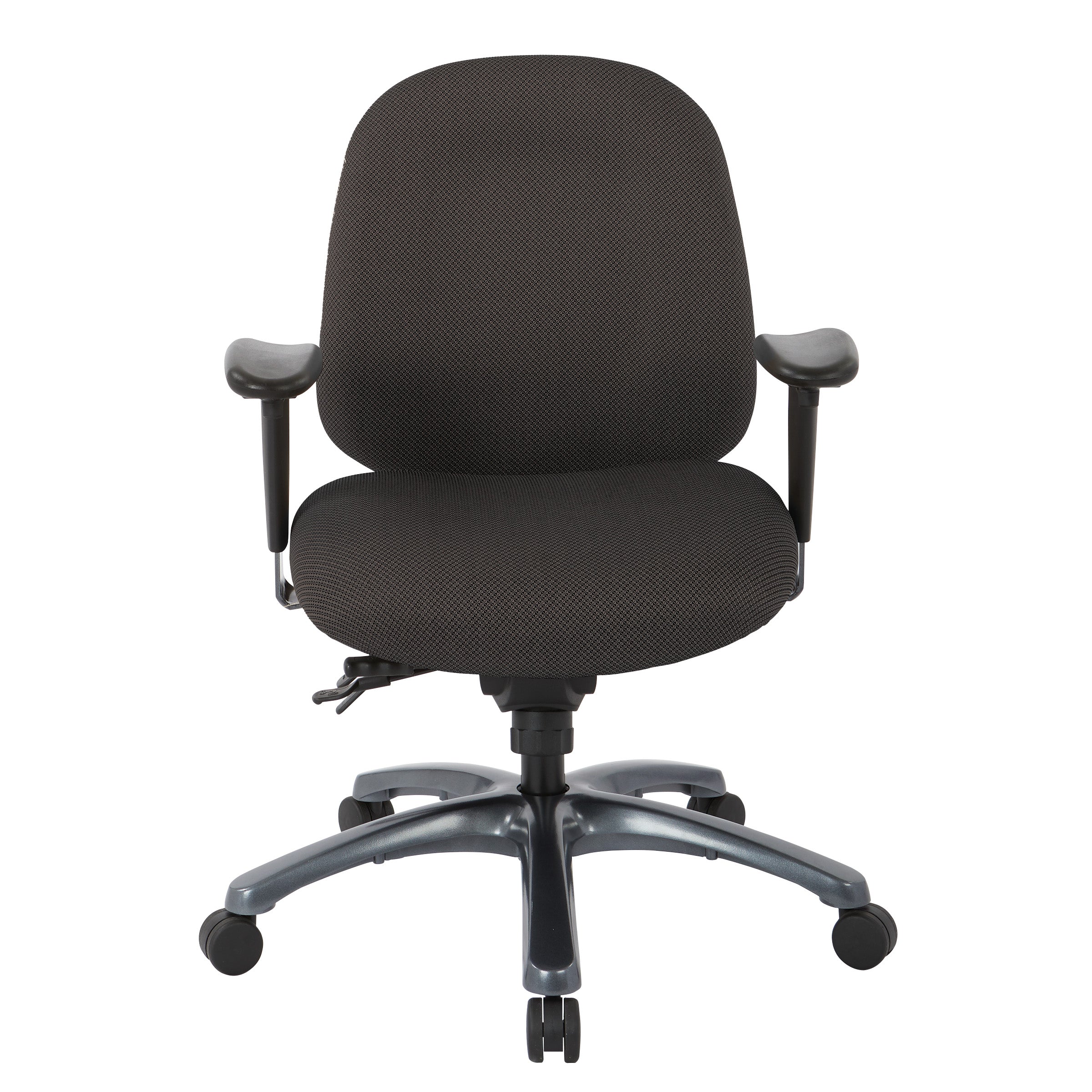 Multi-Function Mid Back Chair with Seat Slider and Titanium Finish Base
